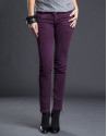 Narrow aubergine pants with pockets 