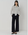 Blusa con lazada estampada topos blanco y negro | Roberto Verino