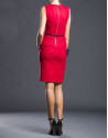 Vestido entallado rojo cinturón
