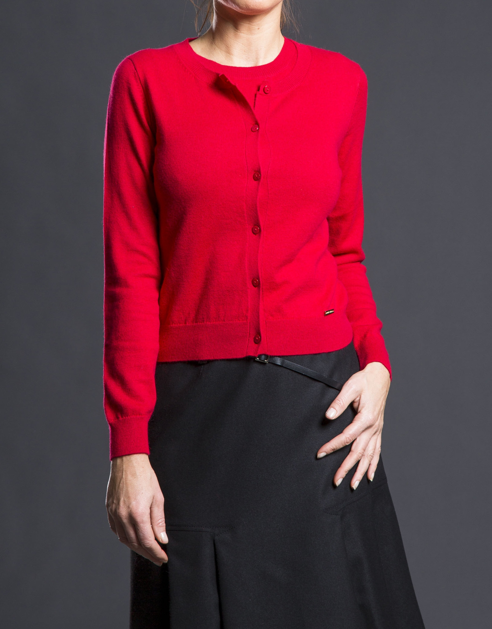 Fine knit red jacket 