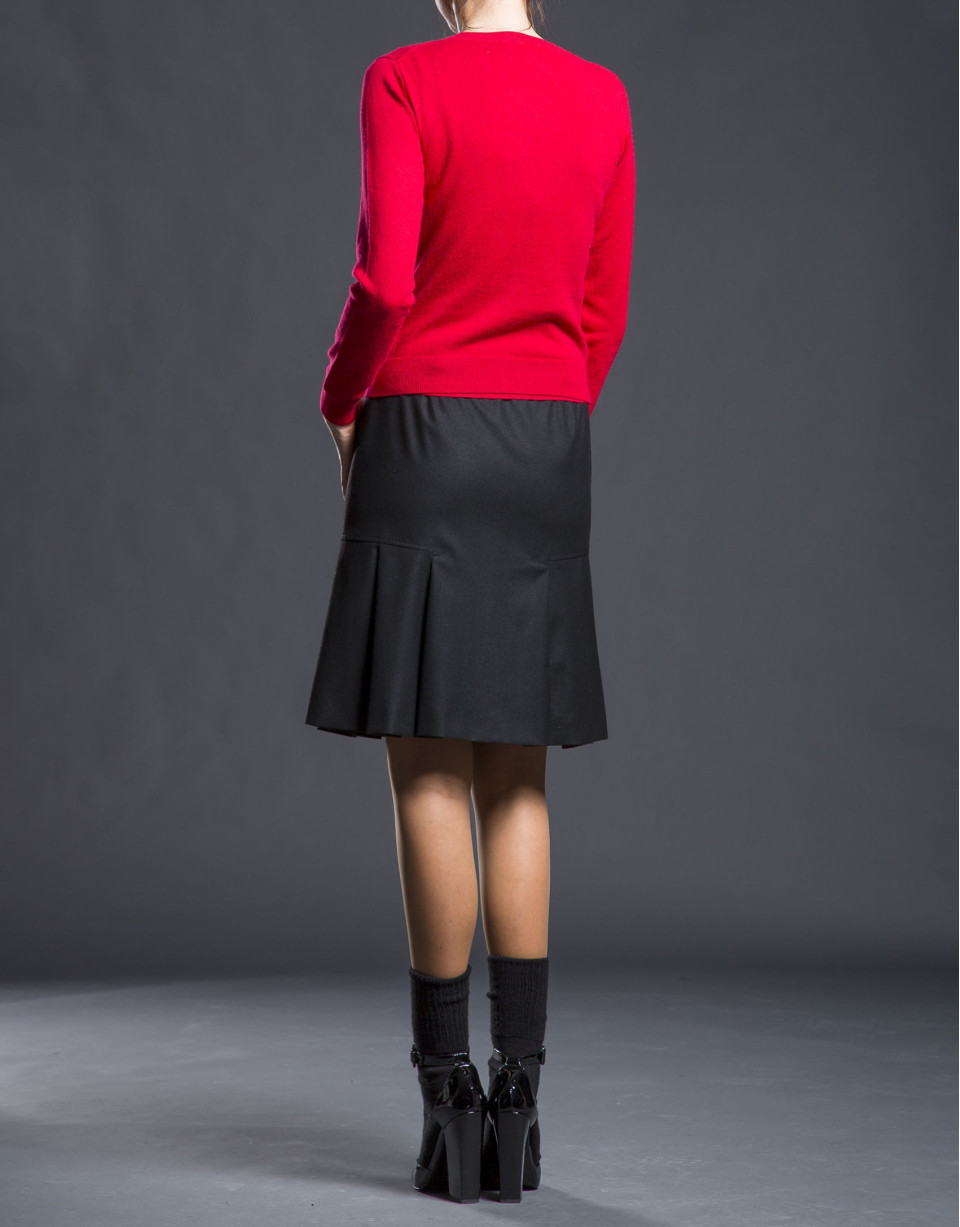Fine knit red jacket 