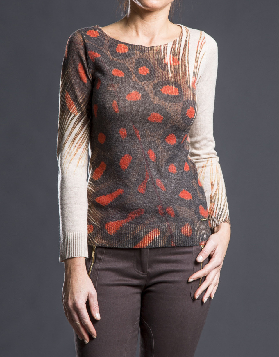 Jersey fino beige estampado