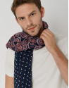 Foulard with navy blue, red and white small ... | Roberto Verino