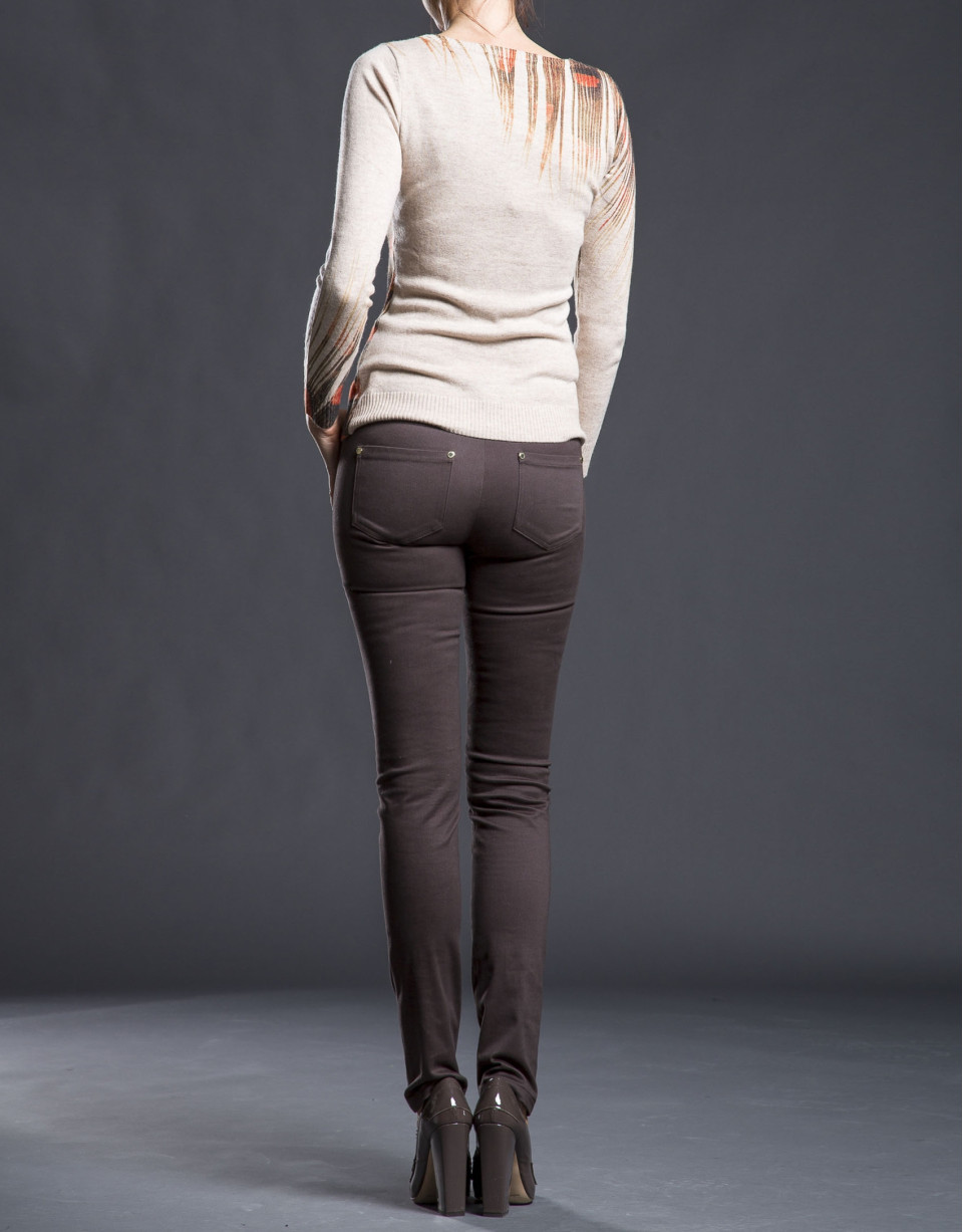 Jersey fino beige estampado