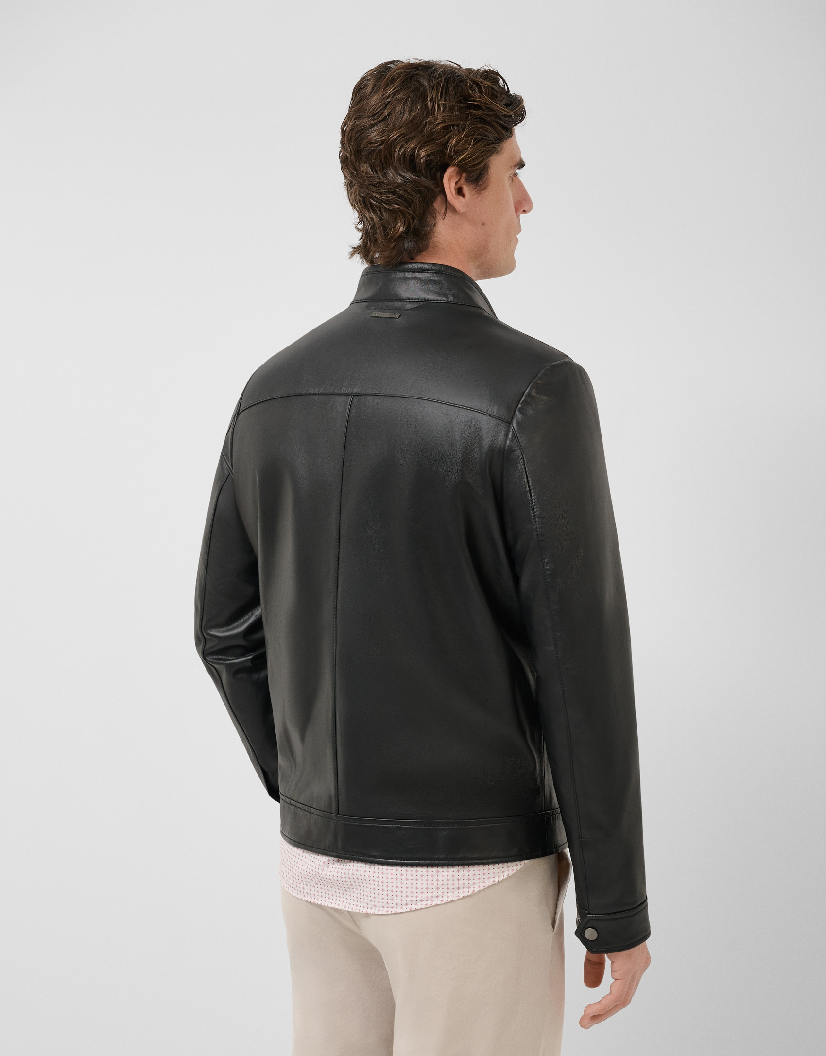 Black napa windbreaker with breast pockets