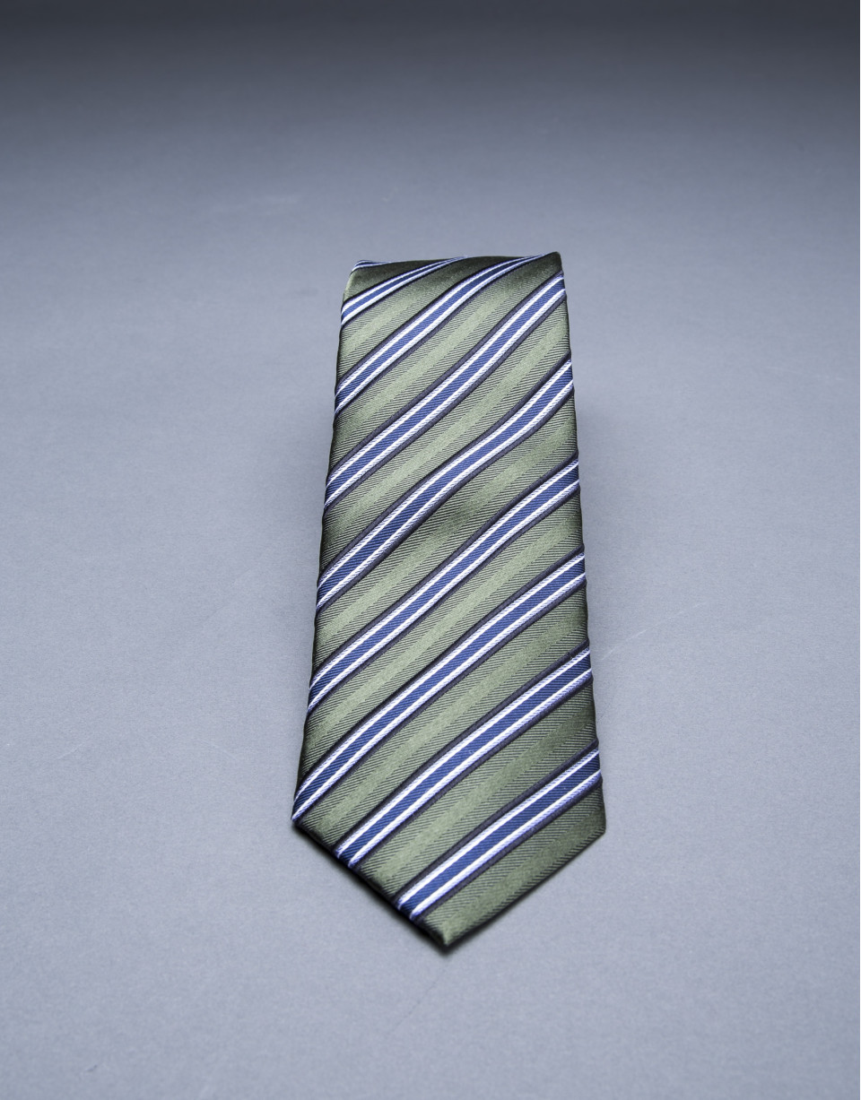 Corbata multirayas kaki azul