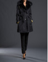 Abrigo-trench pelo natural