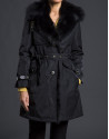 Abrigo-trench pelo natural