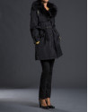 Abrigo-trench pelo natural
