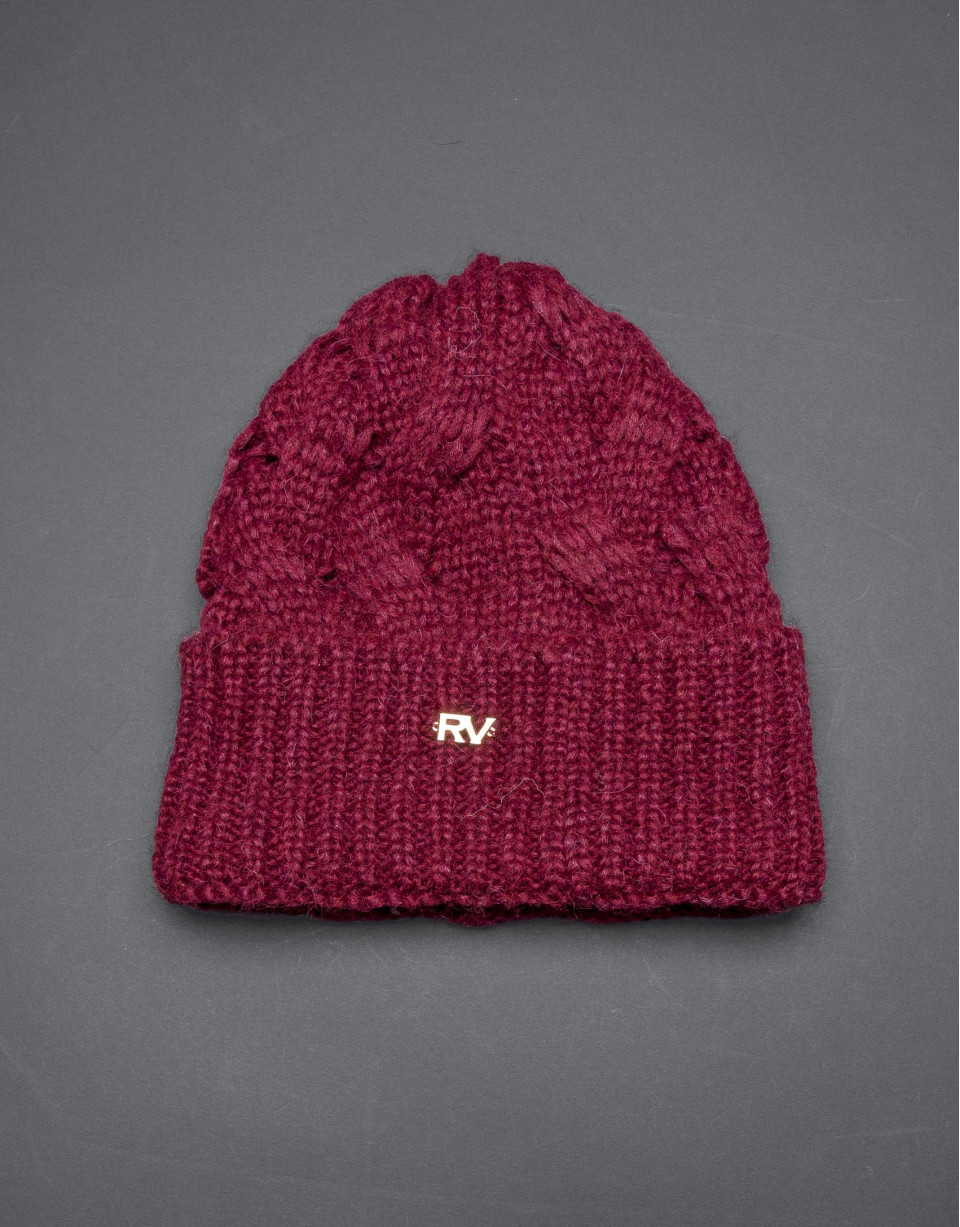 Gorro en punto burdeos