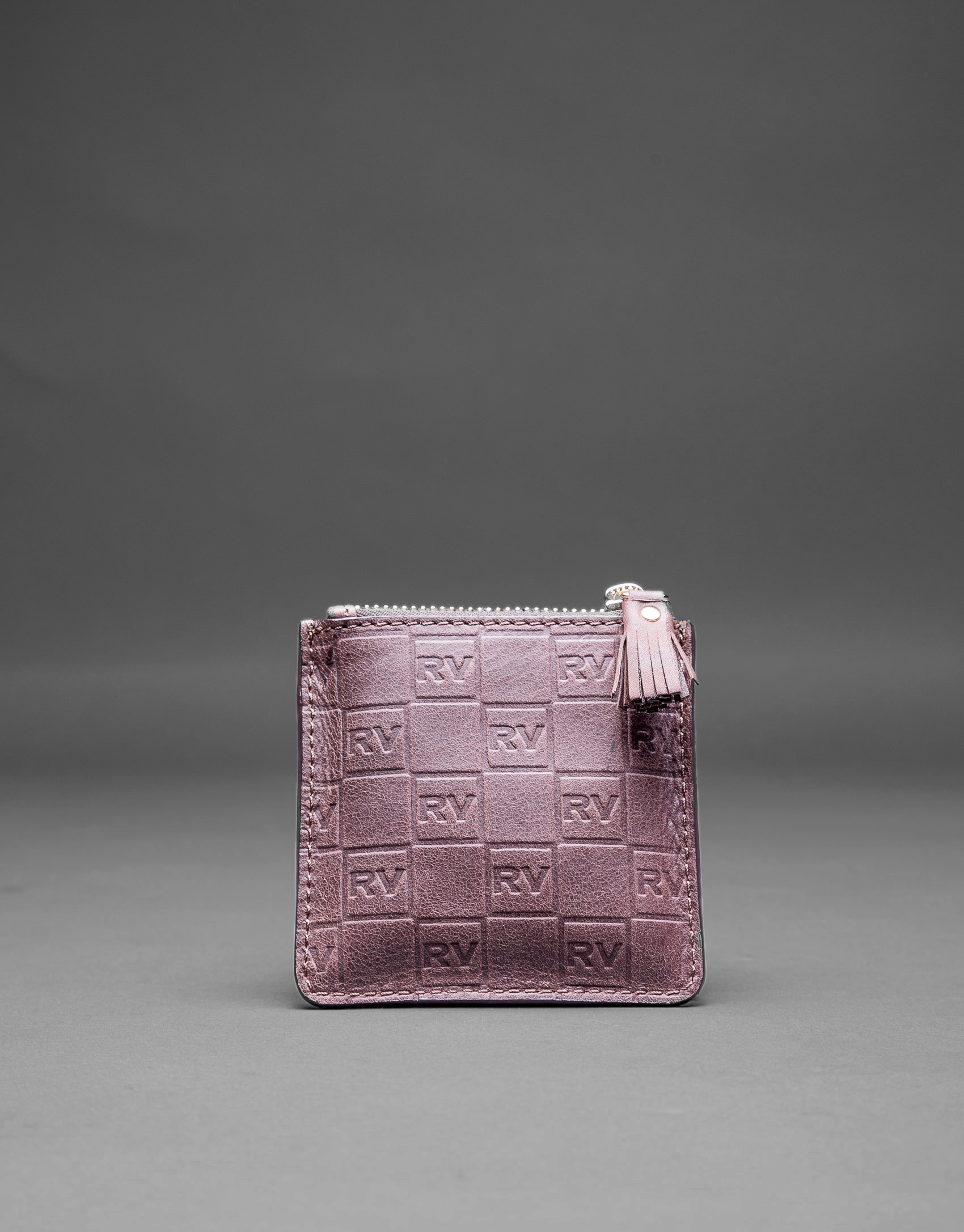 Brown change purse with embossed RV