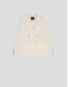Blazer cruzada crepé blanco roto