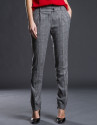 Gray Prince of Wales pants with darts