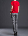 Gray Prince of Wales pants with darts