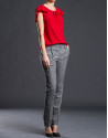 Red ruffled fantasy top