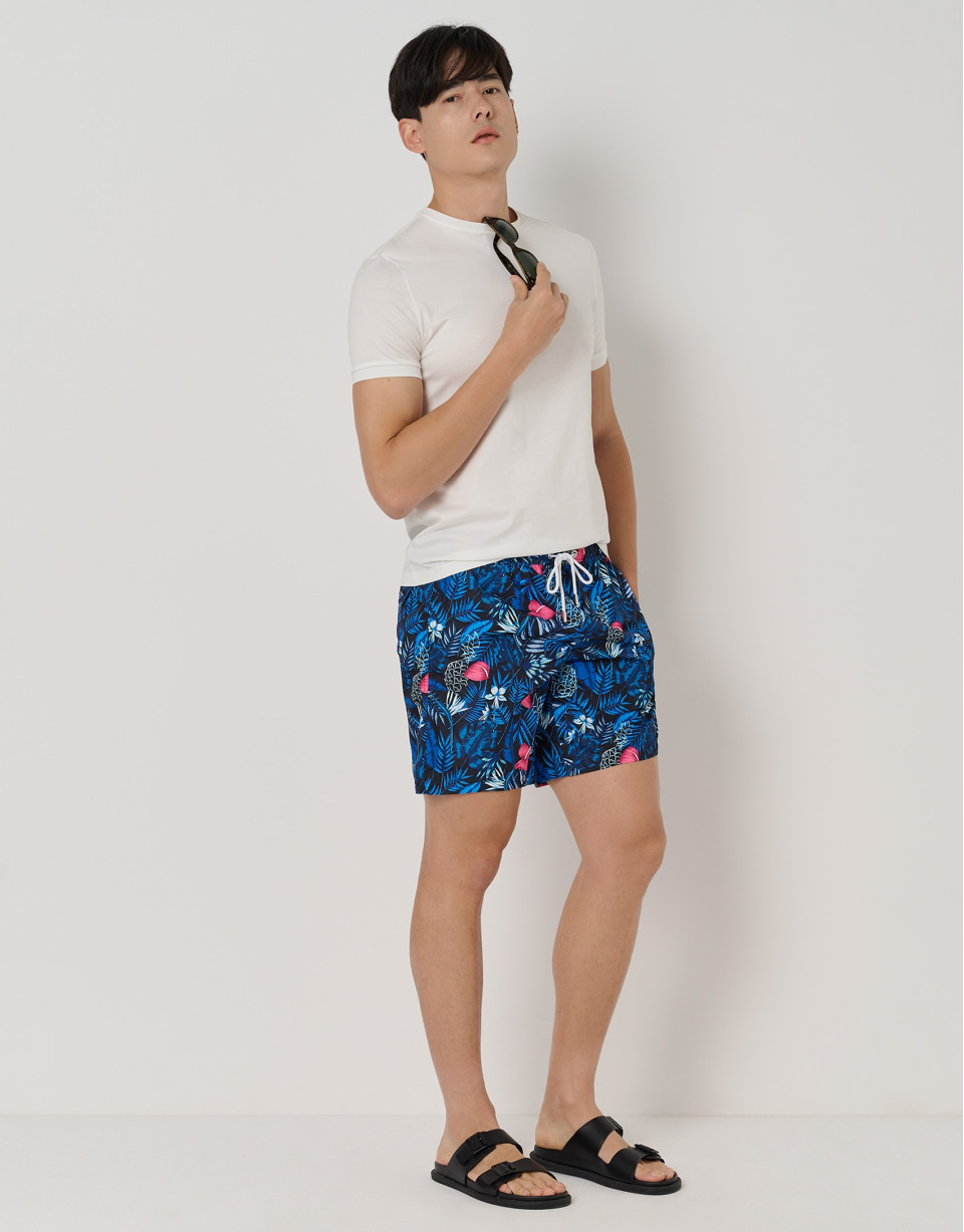 Bathing suit with blue tropical print - Man | Roberto Verino