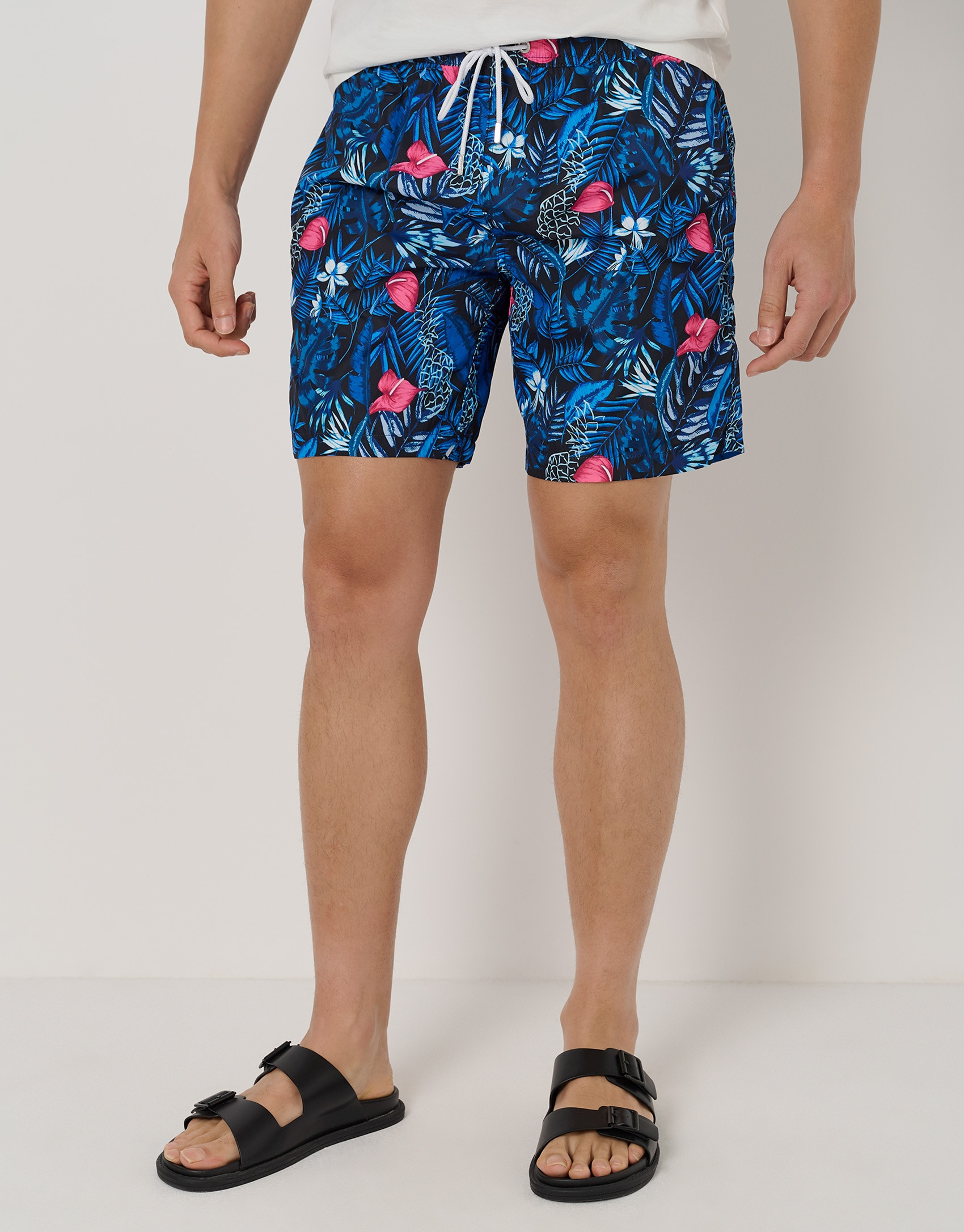 Bathing suit with blue tropical print - Man | Roberto Verino