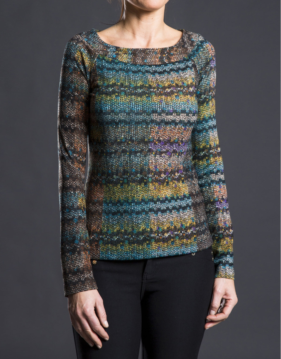 Green fantasy print top