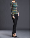 Green fantasy print top