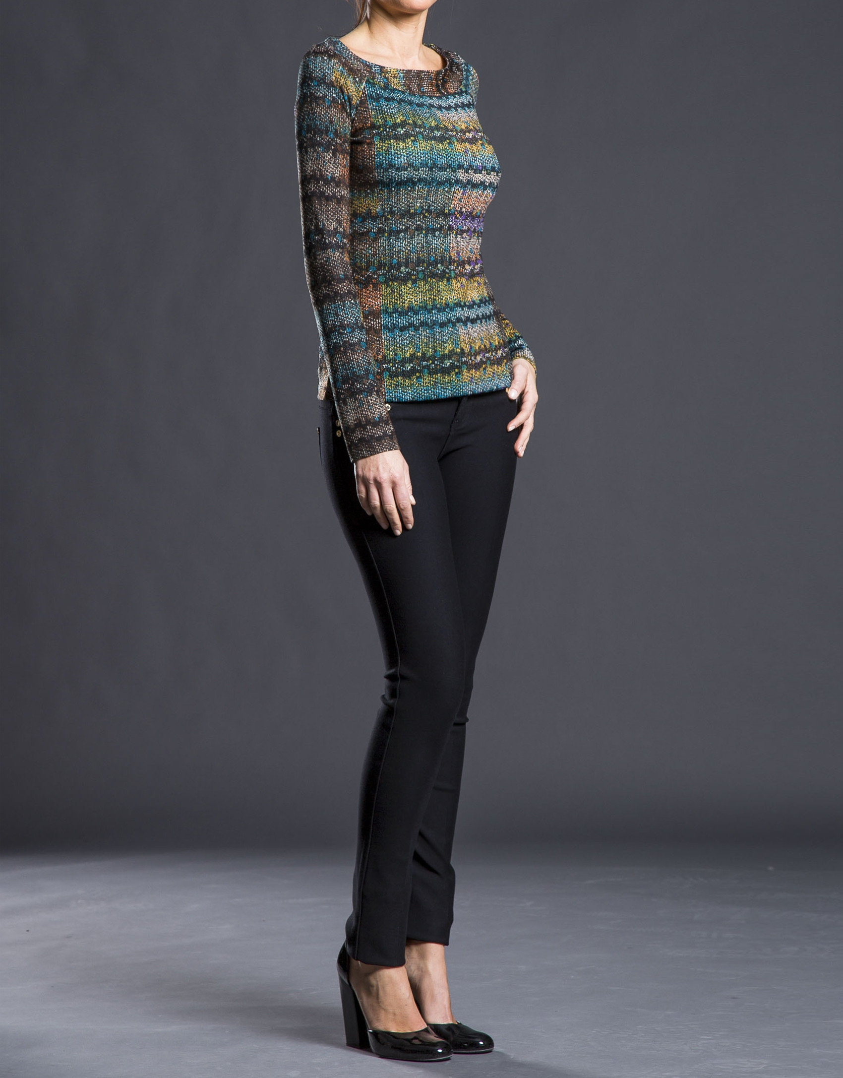 Green fantasy print top