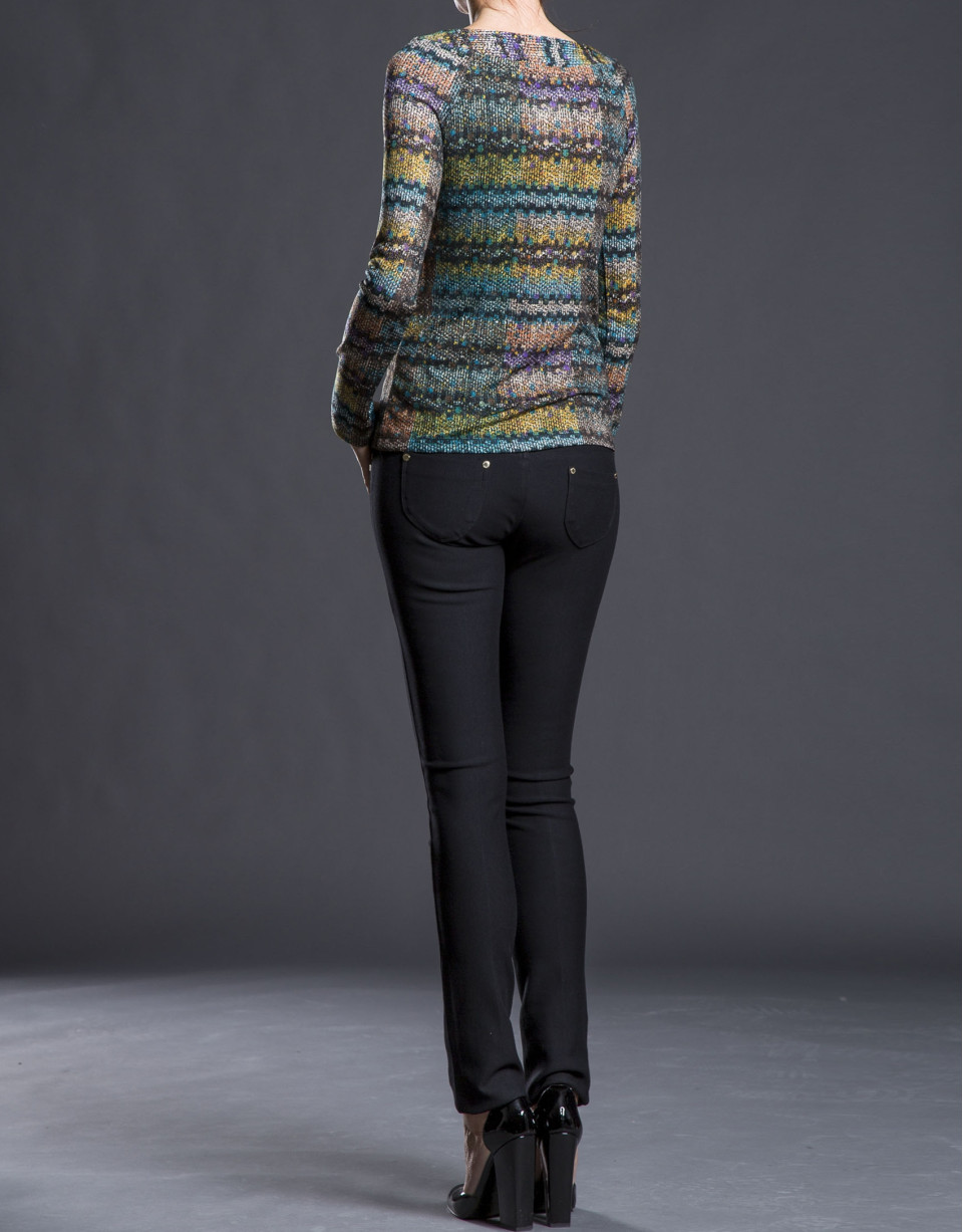 Green fantasy print top
