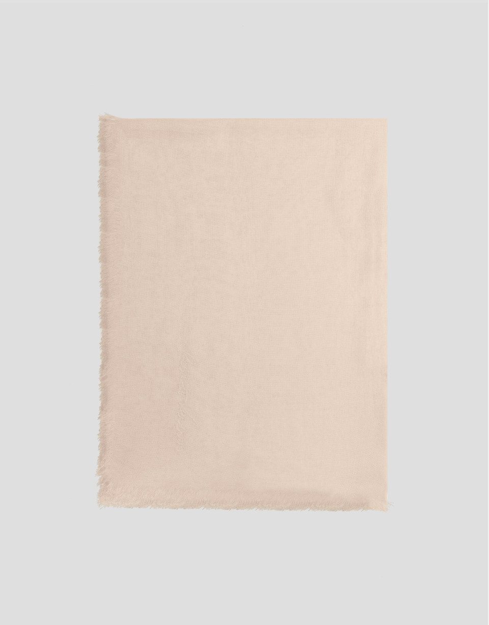 Beige rayon foulard with embroidered RV logo