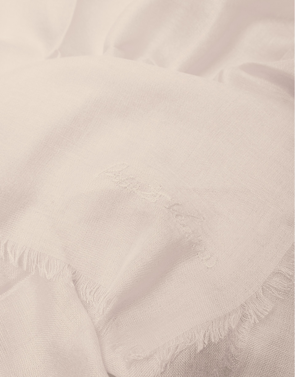Beige rayon foulard with embroidered RV logo