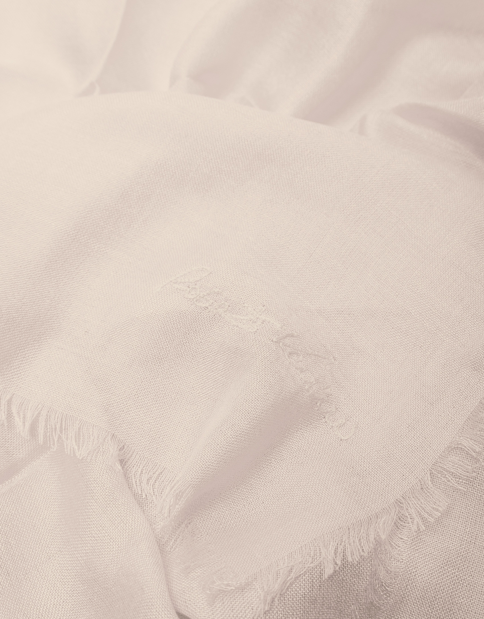 Beige rayon foulard with embroidered RV logo