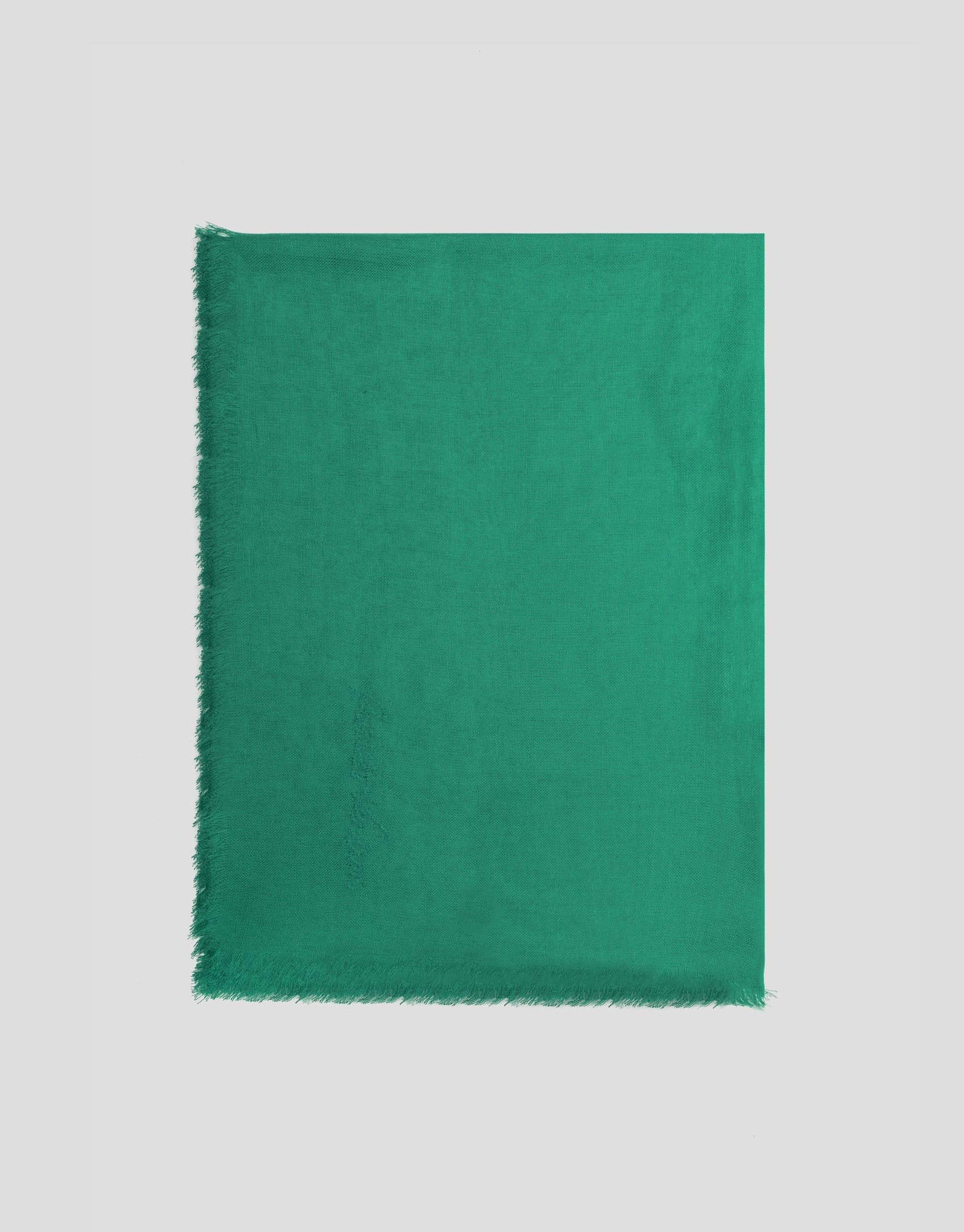 Green rayon foulard with embroidered RV logo