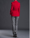 Double-breasted red jacket with belt