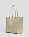 Beige leather Sama shopping bag