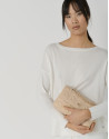 Bolso shoulder Linda Midi piel acolchada beige