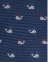 Navy blue silk tie with whale design - Man | Roberto Verino