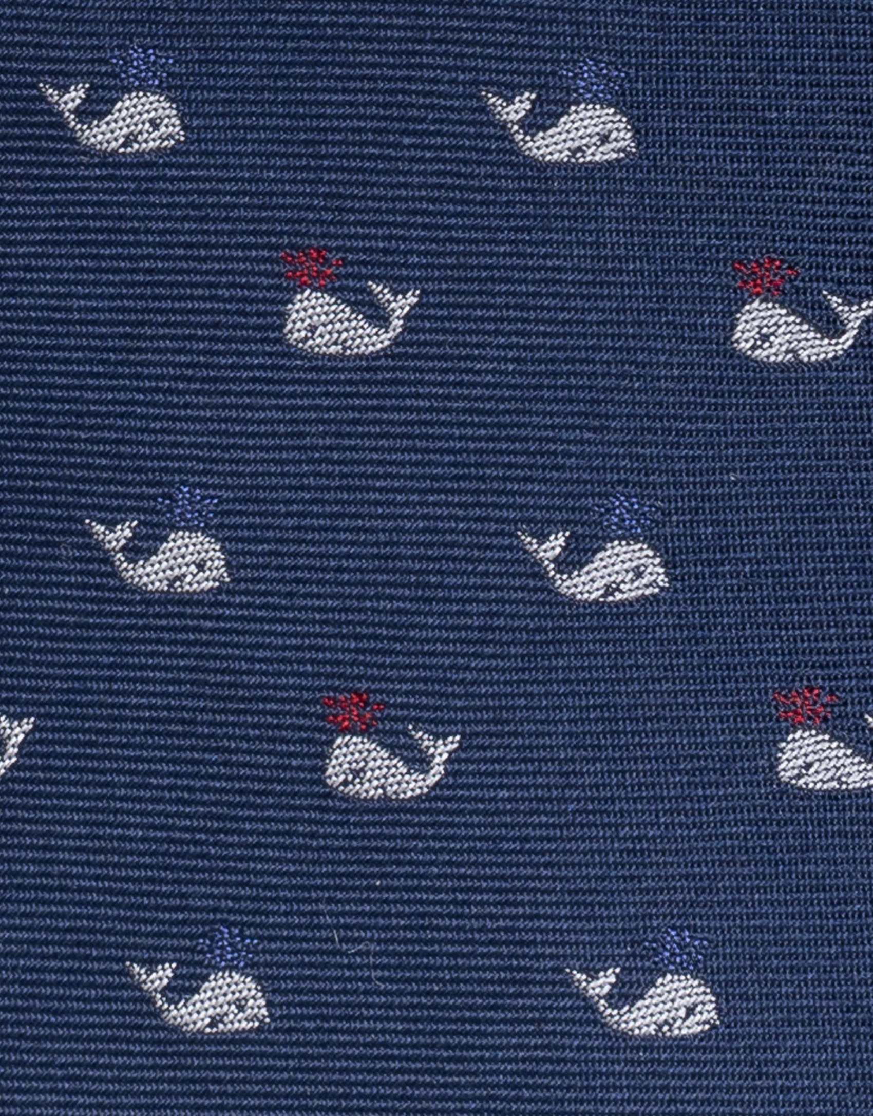 Navy blue silk tie with whale design - Man | Roberto Verino
