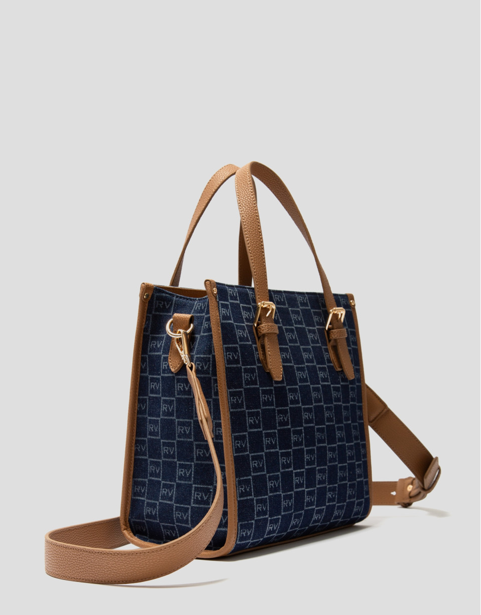 Bolso de mano Linda Satchel Maxi Denim - Mujer | Roberto Verino
