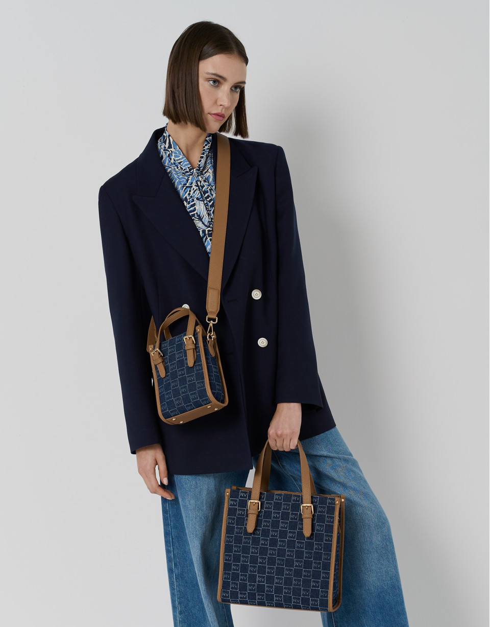 Bolso de mano Linda Satchel Maxi Denim - Mujer | Roberto Verino