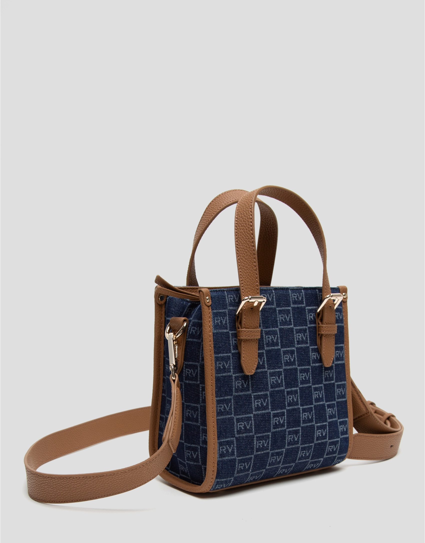 Bolso de mano Linda Satchel Mini Denim - Mujer | Roberto Verino