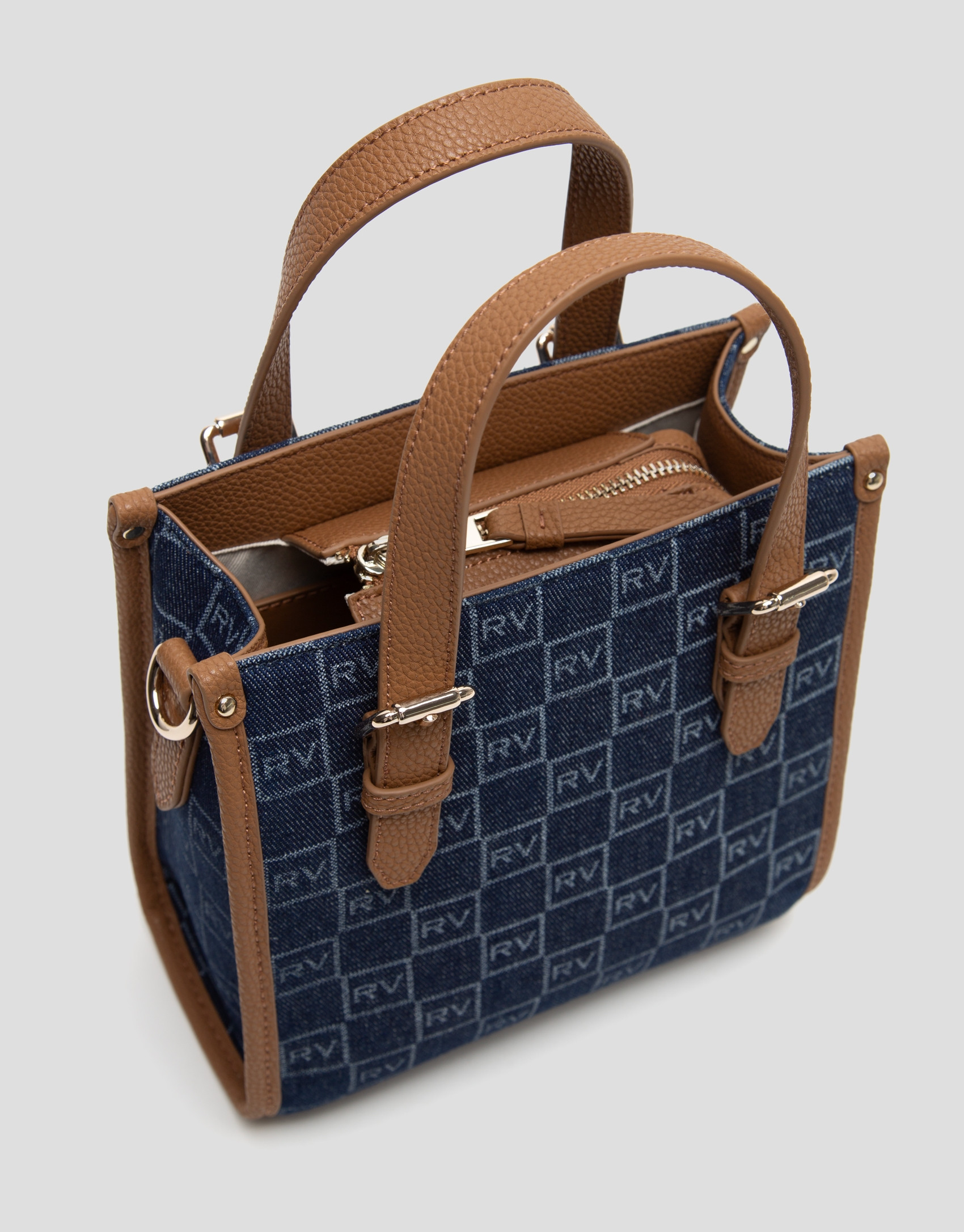 Denim Linda Mini Satchel handbag - Woman | Roberto Verino