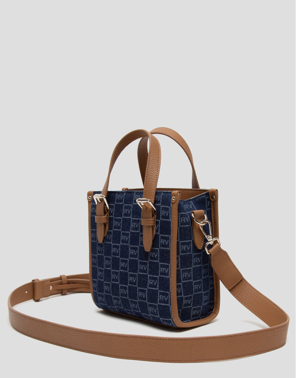 Bolso de mano Linda Satchel Mini Denim - Mujer | Roberto Verino