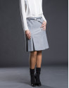 Gray skirt with bottom pleats.
