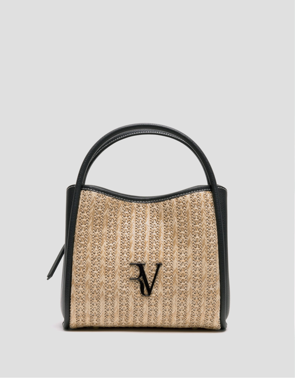 Beige and black Louise Satchel handbag - Woman | Roberto Verino
