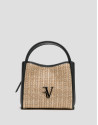 Bolso de mano Louise Satchel beige y negro | Roberto Verino
