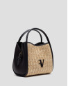 Bolso de mano Louise Satchel beige y negro | Roberto Verino