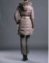 Long camel ski jacket