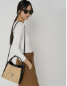Bolso de mano Louise Satchel beige y negro | Roberto Verino