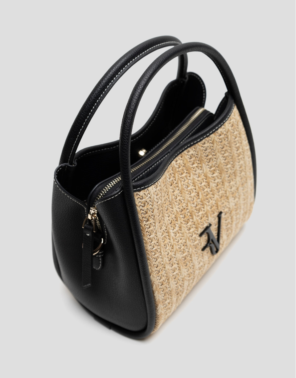 Beige and black Louise Satchel handbag - Woman | Roberto Verino