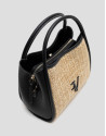 Bolso de mano Louise Satchel beige y negro | Roberto Verino