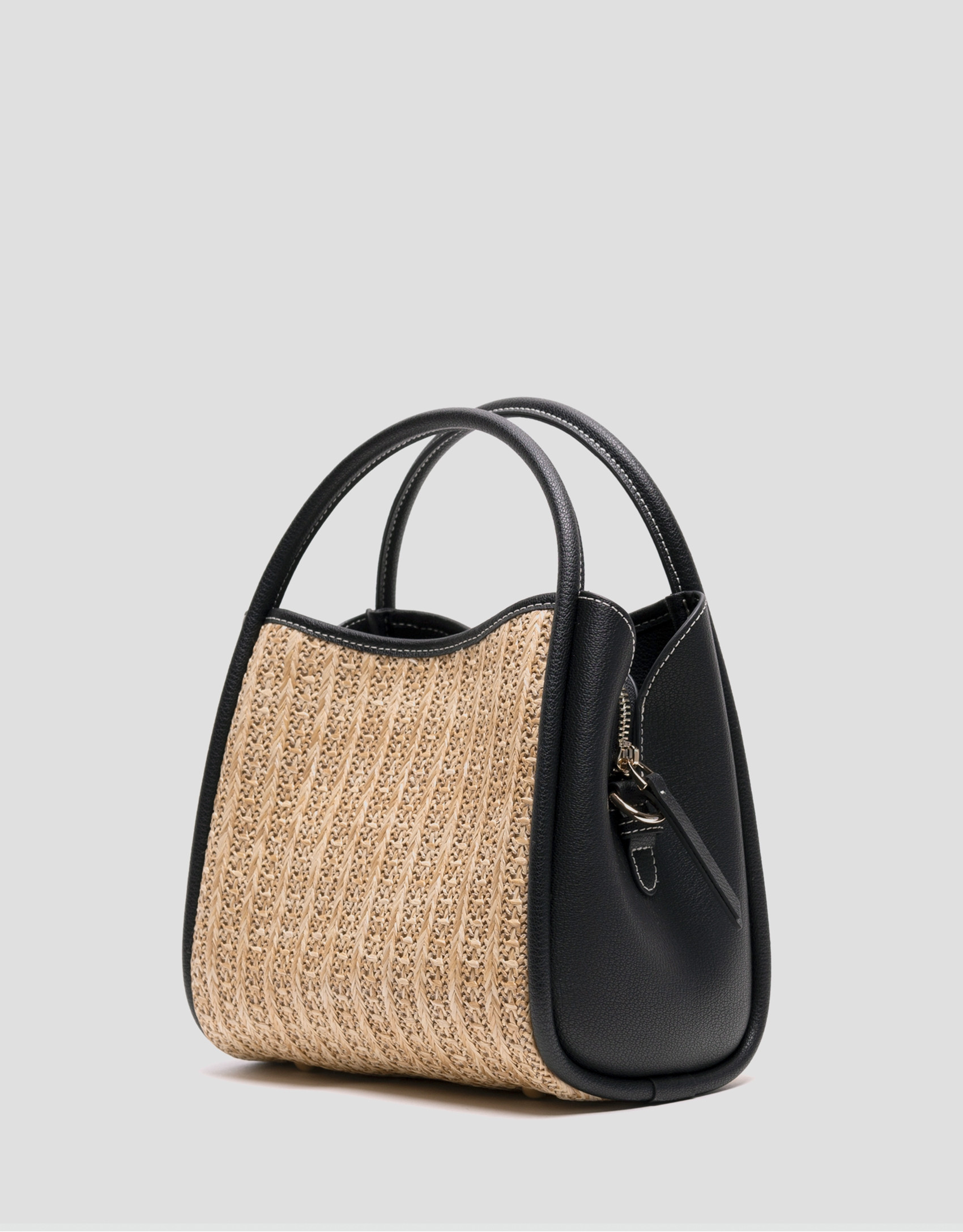 Beige and black Louise Satchel handbag - Woman | Roberto Verino