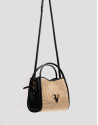Bolso de mano Louise Satchel beige y negro | Roberto Verino