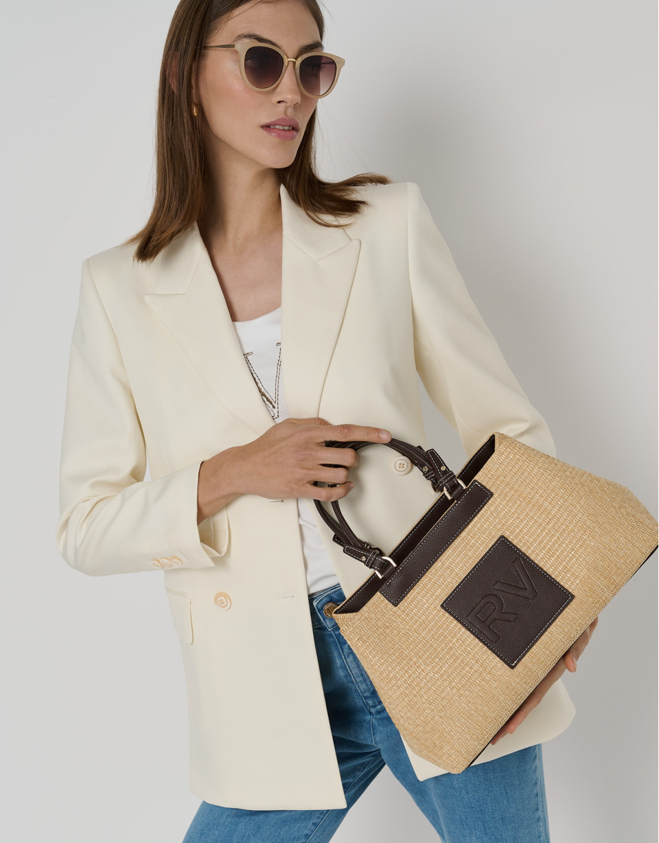 Beige leather Telma Satchel bag